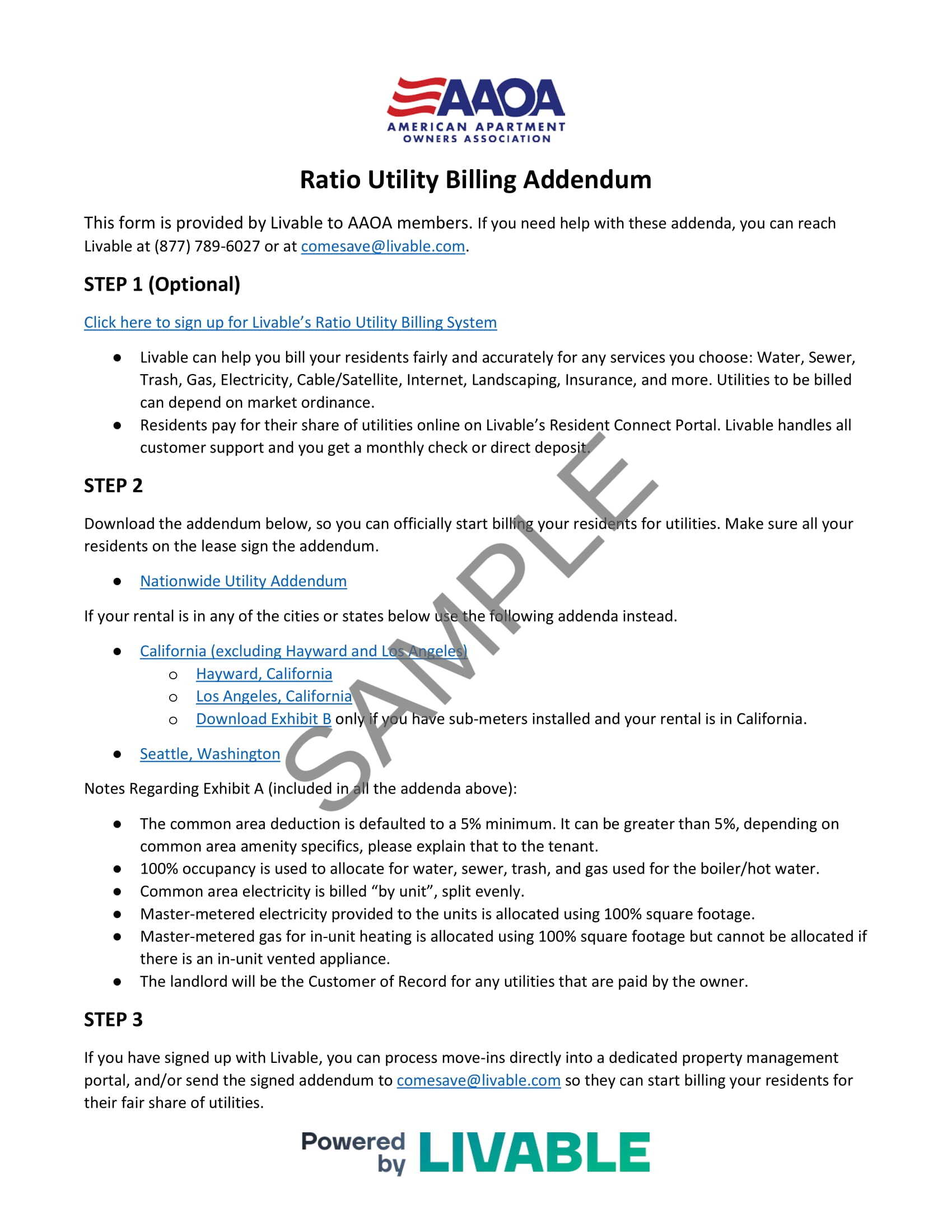 Ratio Utility Billing Addendum